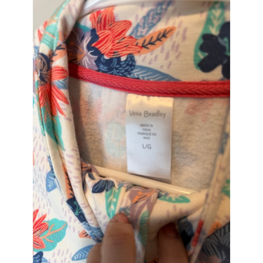 Vera Bradley Floral Quarter Zip Pullover Lightweight Athletic Top - Picture 5 of 6